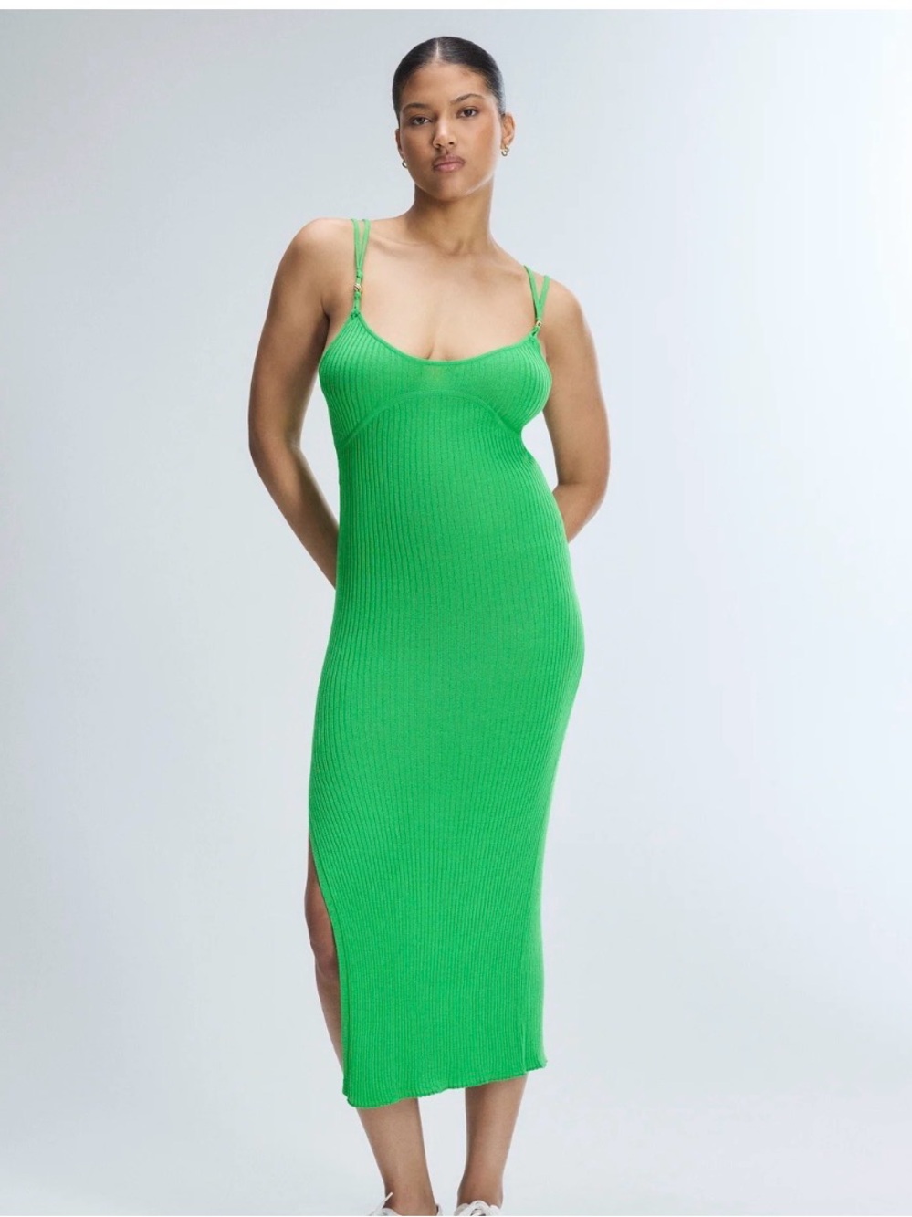 Savage X Fenty Bright Green Ribbed Midi Dress